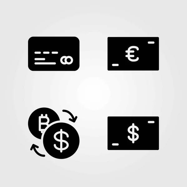 Conjunto de iconos vectoriales. dólar, dinero e intercambio — Archivo Imágenes Vectoriales