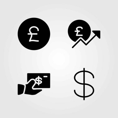 İşareti Icons set vektör. Polonya Zlotisi ve Doları