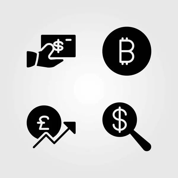 Sign vector icons set. dollar, coin and pound sterling — Stock Vector