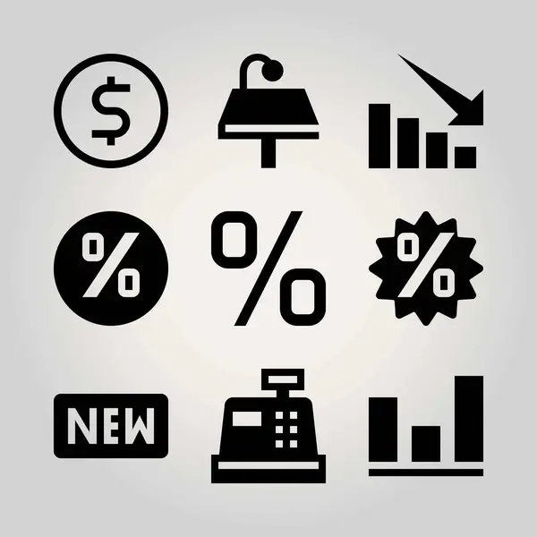 Technologia wektor zestaw ikon. procent, stół, znak i analutics — Wektor stockowy