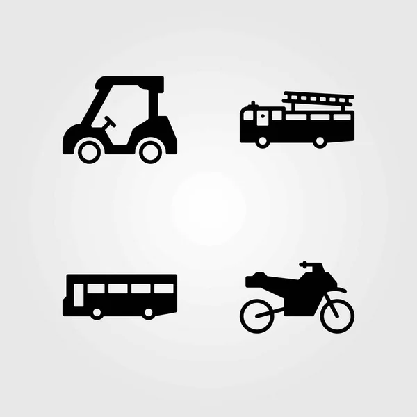 Vector iconen transportset. Golf, motor- en golf auto — Stockvector