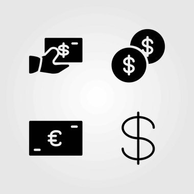 Para vektör simgeler kümesi. dolar, euro ve dolar para