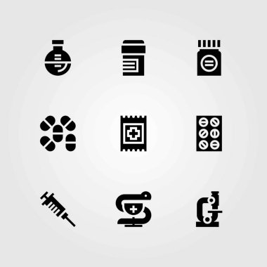 Tıp vektör simgeler kümesi. Grup, pahrmacy ve tıp