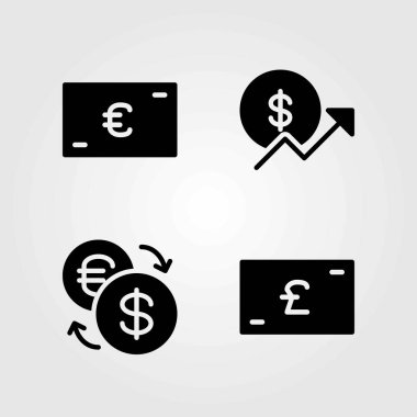 Banka vektör simgeler kümesi. bozuk para, Polonya Zlotisi ve değişimi