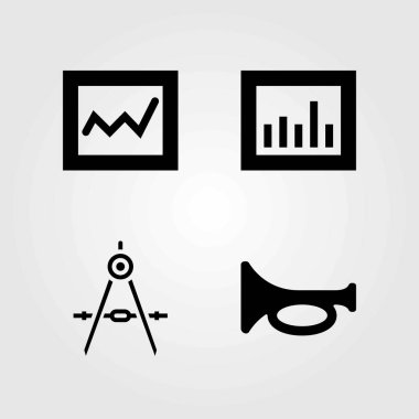 Eğitim vektör simgeler kümesi. Pusula, analytics ve trompet