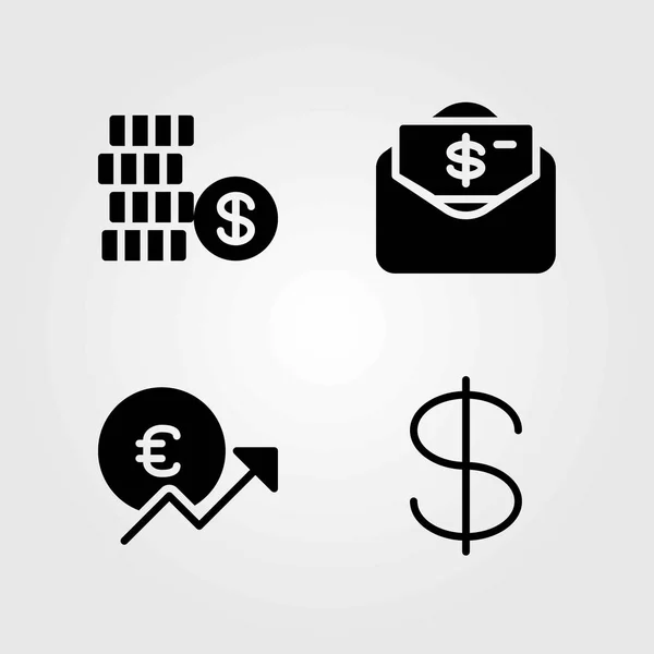 Sign vector icons set. dollar, coin and money — Stock Vector