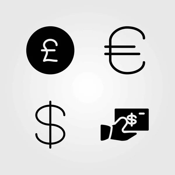 Conjunto de iconos vectoriales. dólar, euro y libra esterlina — Vector de stock