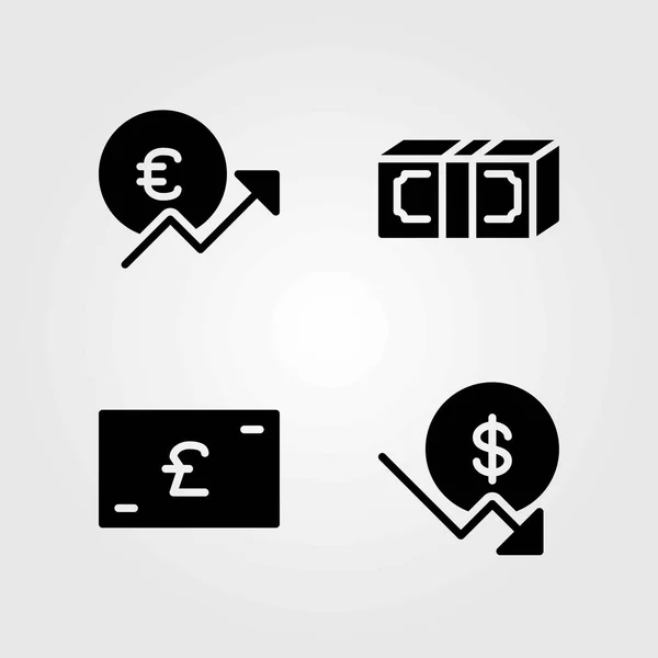 Conjunto de iconos vectoriales. libra esterlina, euro y dólar — Archivo Imágenes Vectoriales