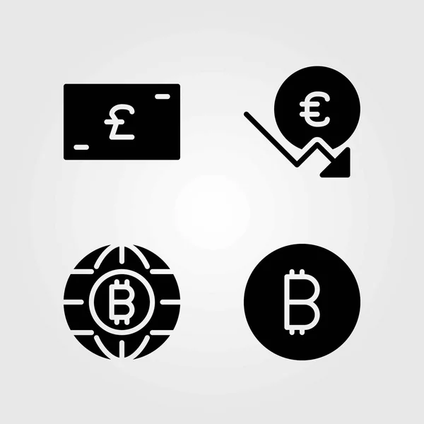 Wektor znak zestaw ikon. euro, monety i Funt szterling — Wektor stockowy