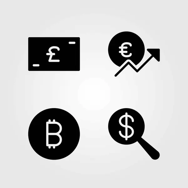 Conjunto de iconos vectoriales. dólar, libra esterlina y euro — Vector de stock