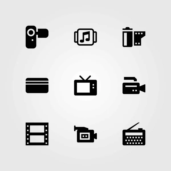 Τεχνολογία διάνυσμα εικόνες set. τηλεόραση, ρολό φιλμ και τηλεόραση — Διανυσματικό Αρχείο