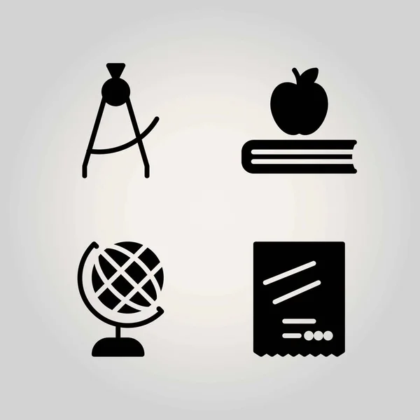 Wetenschap vector icon set. aarde, globe en graad — Stockvector