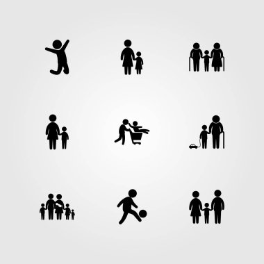 İnsanlar simge vektör ayarlayın. torunu, çocuk, çocuk ve çocuk