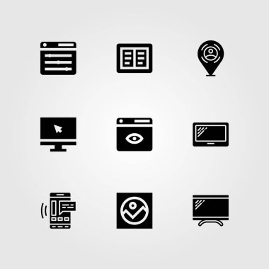 Web tasarım vektör Icon set. yer tutucu, tv, tablet ve eskiz defteri