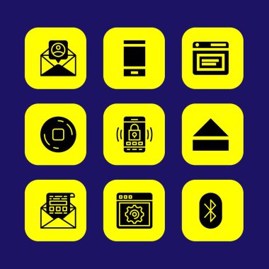 Temel vektör Icon set. tarayıcı, dışarı atmak, durdurmak ve stop butonu