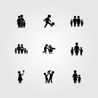 İnsanlar simge vektör ayarlayın. Baba, Aile, adam ve anne