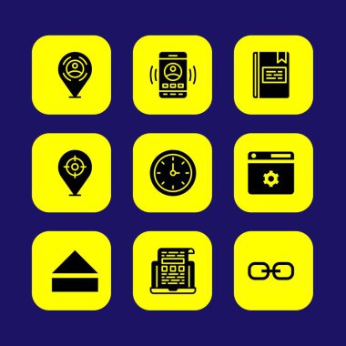 Temel vektör Icon set. Smartphone, dizüstü bilgisayar, bağlantı ve yer tutucu