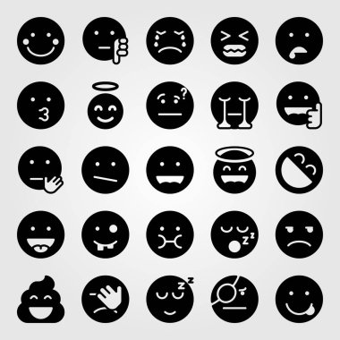 Duygular Icon set vektör. çirkin, dissapointment, sevmediğim ve korsan