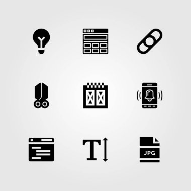 Web tasarım vektör Icon set. jpg, makas, bağlantı ve akıllı telefon