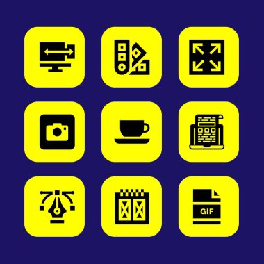 Web tasarım vektör Icon set. duyarlı, laptop, tam ekran ve pantone