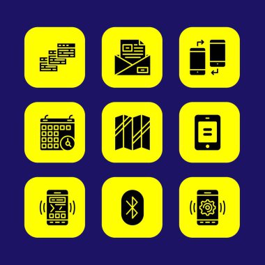 Temel vektör Icon set. harita, tarayıcılar, düğme ve akıllı telefon