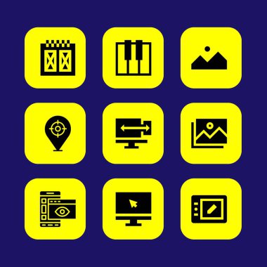 Web tasarım vektör Icon set. duyarlı, görüntü, smartphone ve monitör