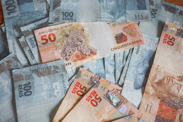 Brasile soldi reais / sfondo — Foto Stock