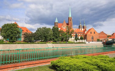 Görünümü Wroclaw tarihsel bölge. Polonya