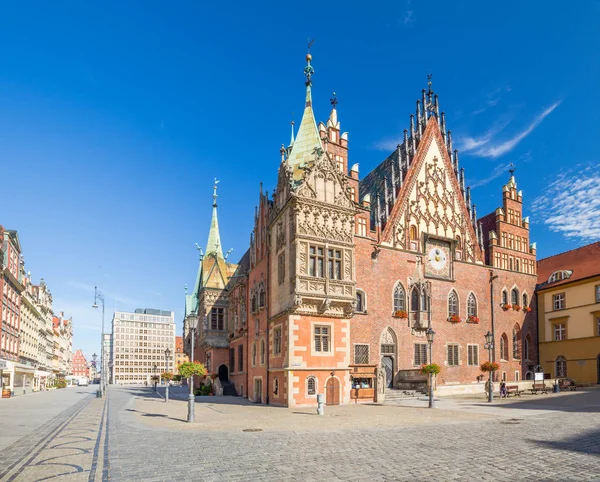Vista del mercado histórico en Wroclaw / Polonia — Foto de Stock