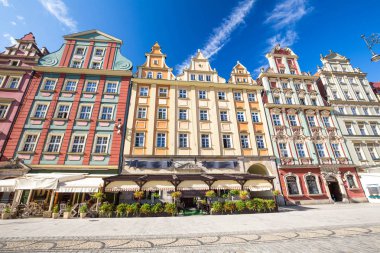 Wroclaw / Polonya, eski meydanın tarihi mimarisi