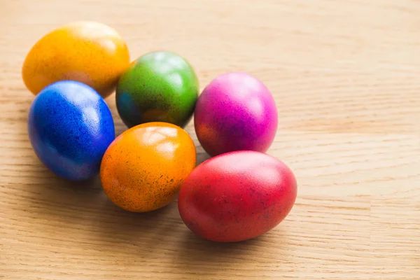 Easter colorful painted eggs and decoration — Stock Photo, Image