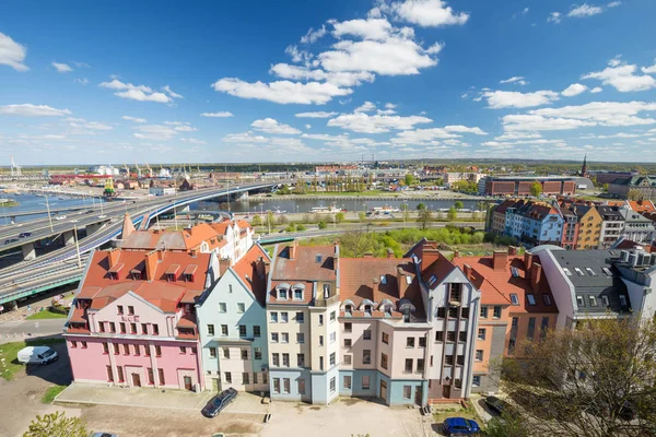 Szczecin / Panorama av historiska centrum — Stockfoto