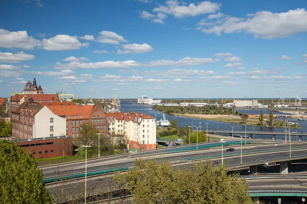 Szczecin / Panorama av historiska centrum — Stockfoto