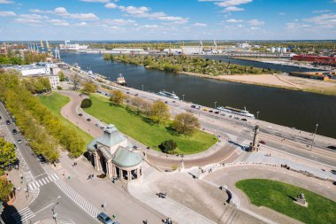 Szczecin / Panorama şehrin tarihi bölümü'nün