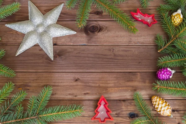 Buon Natale / vacanze decorative e posto per un testo — Foto Stock