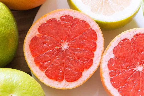 Gezonde Verse Grapefruits Verschillende Soorten — Stockfoto