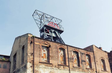 Polonya Katowice / Sanayi Peyzaj eski maden girişi