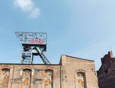 Polonya Katowice / Sanayi Peyzaj eski maden girişi