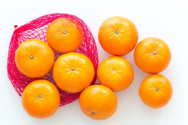 Mandarijnen Geïsoleerd Witte Achtergrond — Stockfoto