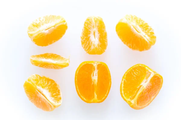 Verse Sappige Tengerines Witte Achtergrond — Stockfoto