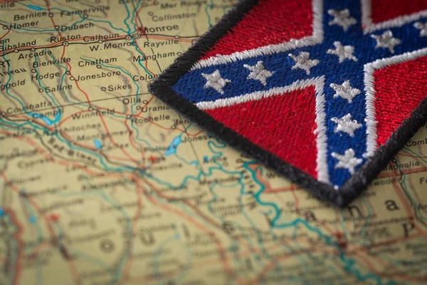 Historical Flag South United States Background Usa Map — Stock Photo, Image