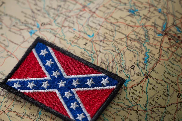 Historische Flagge Des Südens Der Vereinigten Staaten Auf Dem Hintergrund — Stockfoto