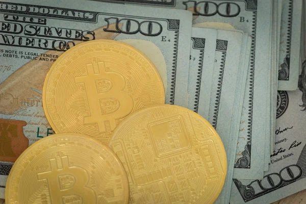 Dólares Estadounidenses Bitcoin — Foto de Stock