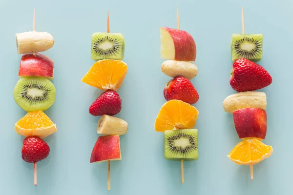 Spiedini Frutta Concetto Alimentazione Sana — Foto Stock