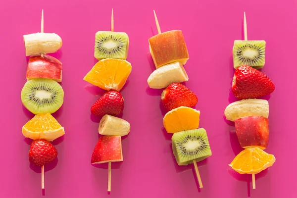 Espetos Frutas Conceito Alimentação Saudável — Fotografia de Stock