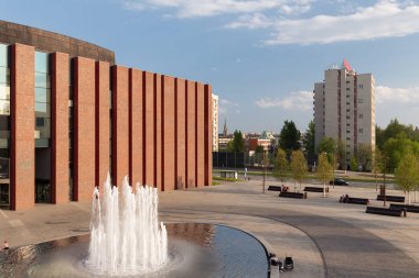 Öğleden sonra görünümü Katowice şehir / Nisan 2018