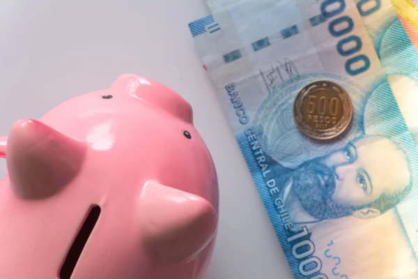 Piggy Bank Chilean Money — Stock Photo, Image