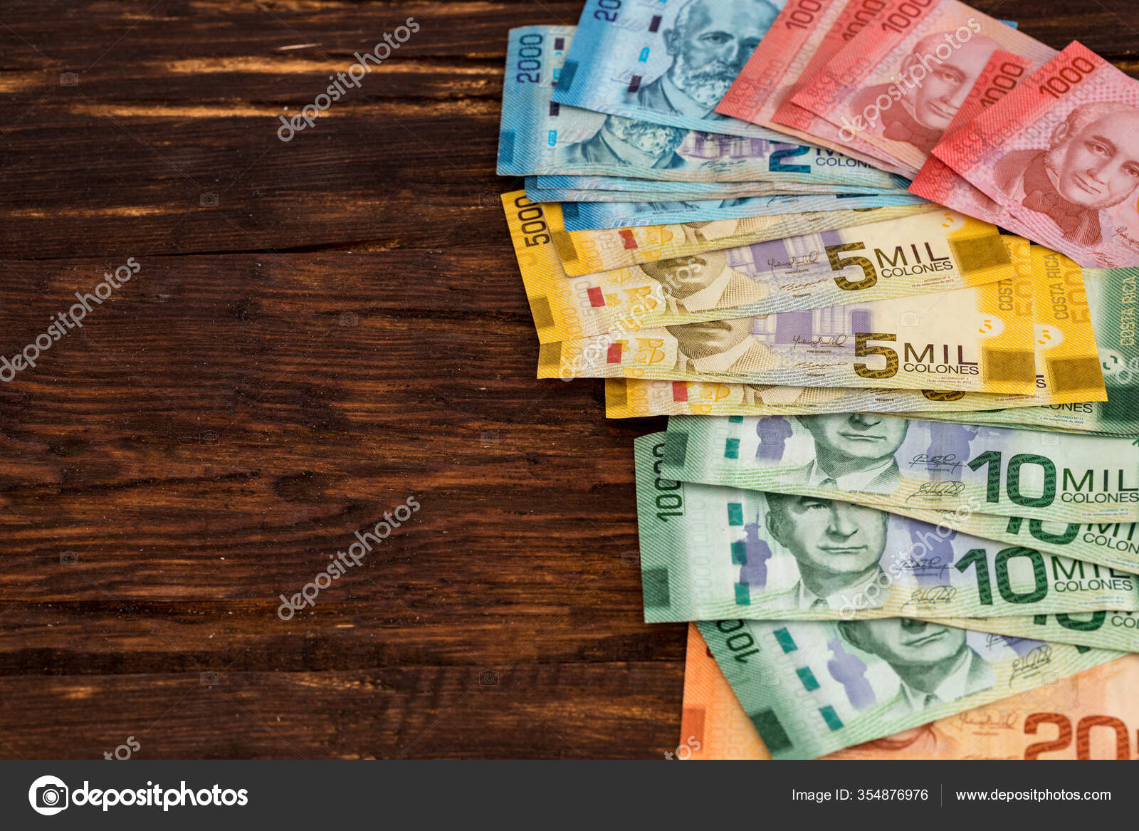 Costa Rica Money Colones Banknotes Place Text Stock Photo by ©rochu