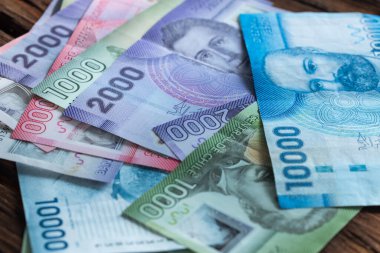 Şili 'den gelen para, çeşitli banknotlar...