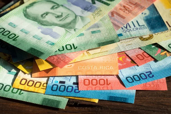 Costa Rica Geld Verschiedene Banknoten Alle Stückelungen Von Papier — Stockfoto